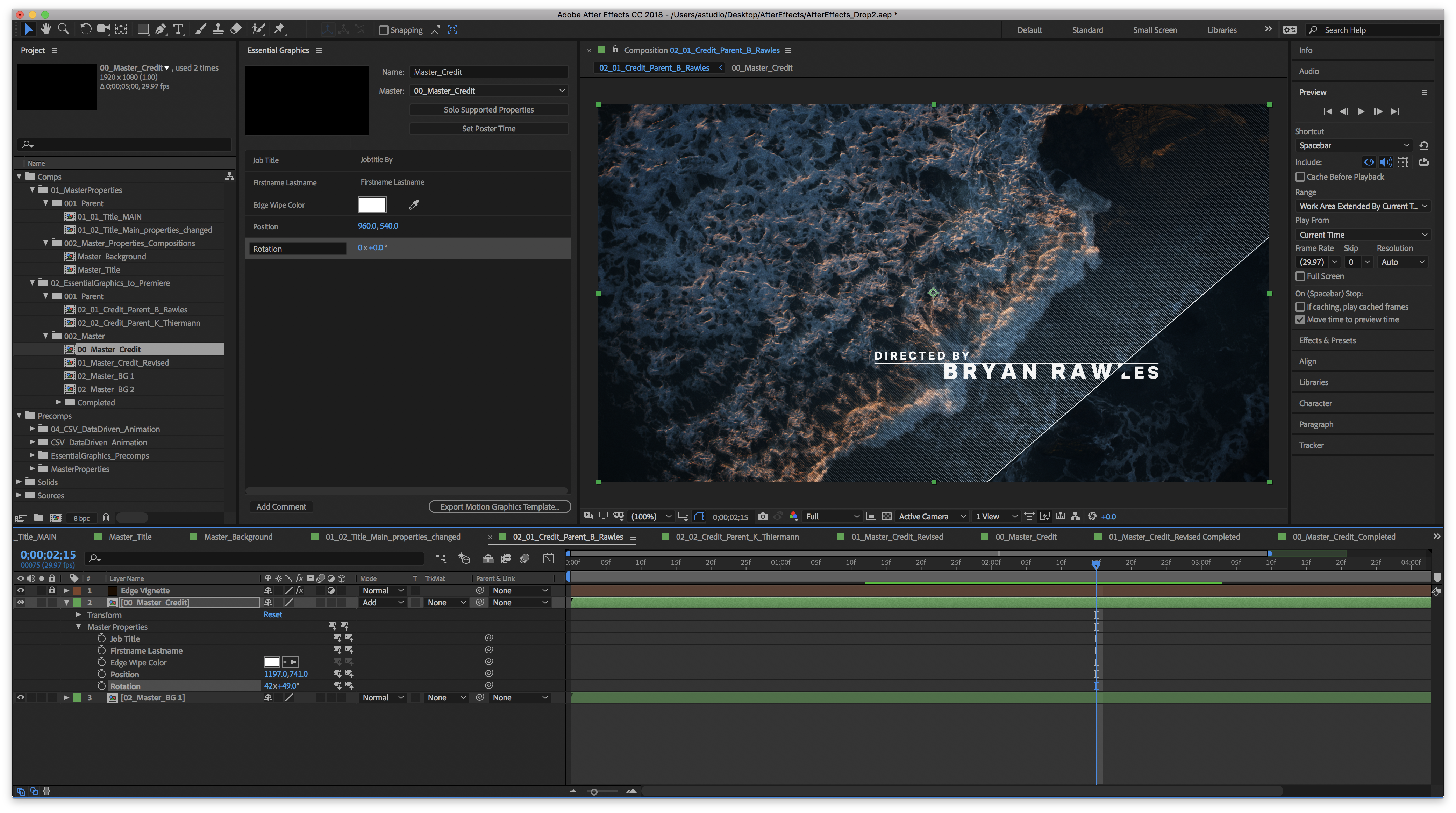 Adobe after effects projects